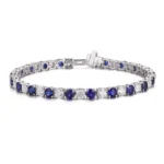 *Round Cut Lab Gemstone Tennis Bracelet Classic Alternating Color