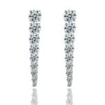 *Graduated Round Moissanite Linear Earrings