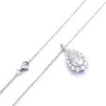 *3CT Moissanite Pear Cut Pendant Necklace
