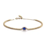 18K Yellow Gold Bracelet with Sapphire & Diamond