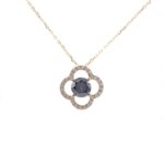 *16-Inch Luminous Clover Pendant Necklace with Halo