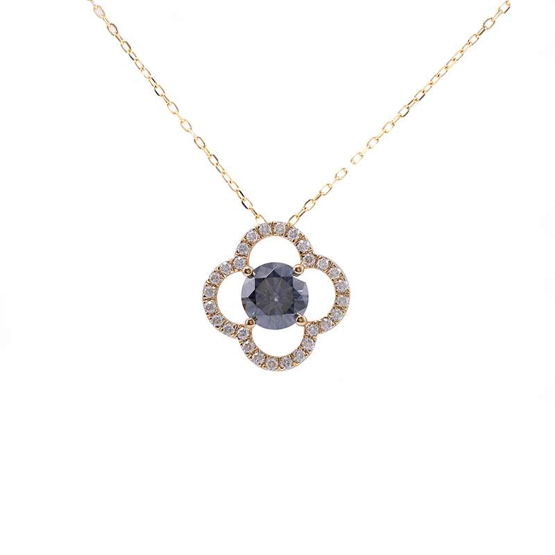1-9-1 *16-Inch Luminous Clover Pendant Necklace with Halo - Image 1
