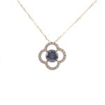 Luminous Clover Pendant Necklace with Halo