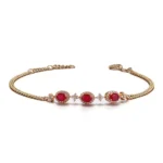 Ruby Triad Bracelet | 18K Yellow Gold Ruby & Diamond Floral Links​
