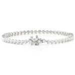 *Round moissanite Victoria Bracelet with Flower Lock - Image 2