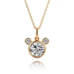 Playful Mouse Silhouette Lab Diamond Pendant | Pendant Only