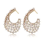 Pavé Lab Diamond Statement Drop Earrings in 18k Yellow Gold(Earring backs not included)