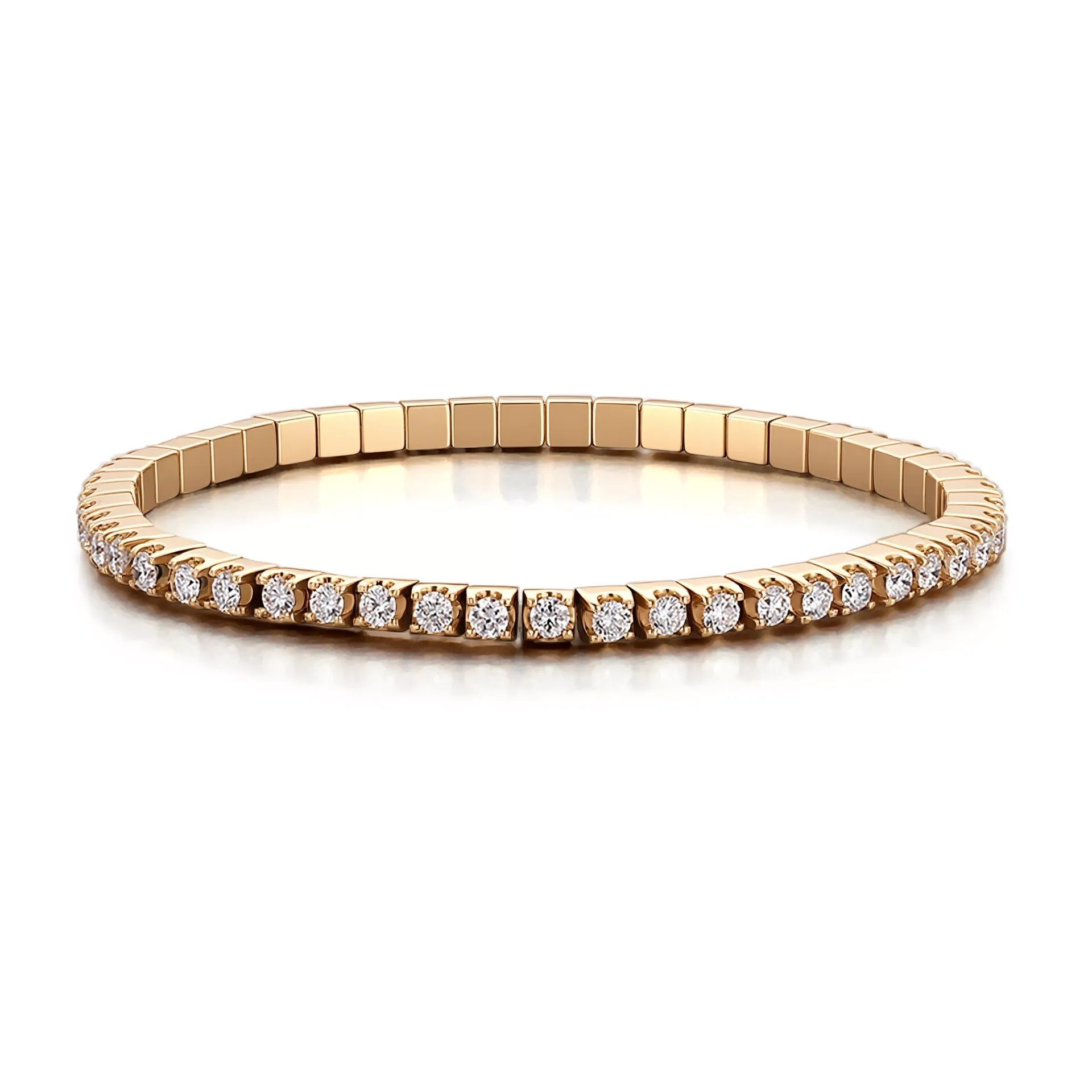 1-scaled-3 Eternal Radiance Tennis Bracelet | 2.5ctw Round-Cut Lab Diamond Bracelet in 18K Yellow Gold - Image 1