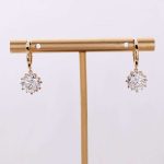 Stunning Round Cut Yellow Gold Moissanite Hoop Earrings
