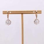 *Exquisite Yellow Gold Moissanite Drop Earrings - Image 4
