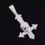 *Striking Skull Cross Moissanite Pendant - Image 5
