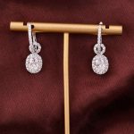 Gorgeous White Gold Oval Cut Moissanite Drop Earrings