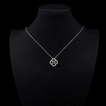 Luminous Clover Pendant Necklace with Halo
