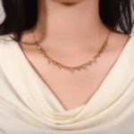 Lace Diamond Cascade Necklace | 18K Yellow Gold Lace-Inspired Chain with Round-Cut Lab Diamonds - Image 2