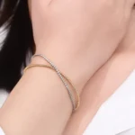 Round Cut Lab Diamond Bracelet Double Row Rope Tennis Style - Image 4