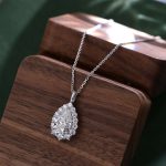 3CT Moissanite Pear Cut Pendant Necklace