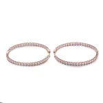 Round Cut Moissanite Hoop Earrings Classic Pave Circle Style