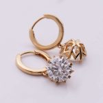 Stunning Round Cut Yellow Gold Moissanite Hoop Earrings