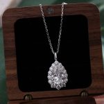 3CT Moissanite Pear Cut Pendant Necklace