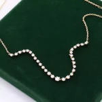 18K Yellow Gold Round Moissanite Choker Necklace
