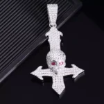 *Striking Skull Cross Moissanite Pendant - Image 7