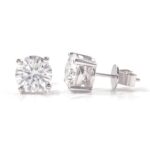 *Exquisite White Gold Moissanite Stud Earrings - Image 4