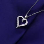 Romantic Heart Shaped Pendant Featuring Round Cut Moissanite Stones(pendant only) - Image 3