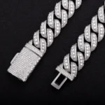Special Offer:15mm Iced Out Moissanite Cuban Link Chain | reverse-set center row | 925 Sterling Silver - Image 5