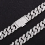 Special Offer:15mm Iced Out Moissanite Cuban Link Chain | reverse-set center row | 925 Sterling Silver - Image 4