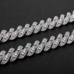 Special Offer:15mm Iced Out Moissanite Cuban Link Chain | reverse-set center row | 925 Sterling Silver - Image 2