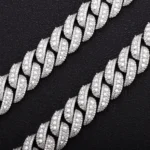 Special Offer:15mm Iced Out Moissanite Cuban Link Chain | reverse-set center row | 925 Sterling Silver - Image 3