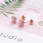 *Charming Rose Gold Moissanite Stud Earrings - Image 9