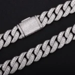 Special Offer:18mm Iced Out Cuban Chain | Center Stones  | 925 Sterling Silver - Image 4
