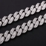 Special Offer:18mm Iced Out Cuban Chain | Center Stones  | 925 Sterling Silver - Image 6