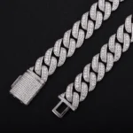 Special Offer:18mm Iced Out Cuban Chain | Center Stones  | 925 Sterling Silver - Image 5