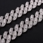 Special Offer:18mm Iced Out Cuban Chain | Center Stones  | 925 Sterling Silver - Image 2
