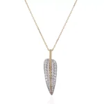 Round Cut Lab Diamond Pendant Necklace Nature Leaf Motif(pendant only)