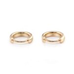 *Gold Round Huggie Hoop Earrings - Image 2