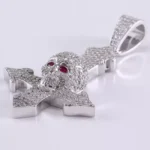 *Striking Skull Cross Moissanite Pendant - Image 2