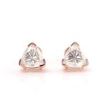 *Gorgeous Rose Gold Triangle Cut Moissanite Stud Earrings