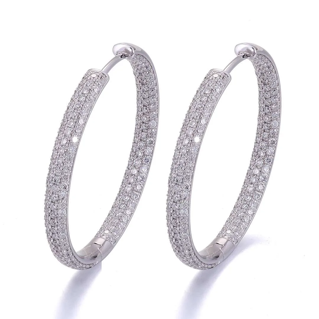 2-18 *Sparkling Moissanite Hoop Earrings - Image 1