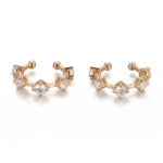 0.44ctw Lab Diamond Earring | 18K Yellow Gold Ear Cuffs with Lab Diamond