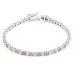 *7 inches Elegant Multicolor Moissanite Tennis Bracelet