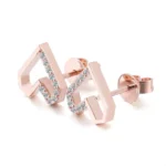 *Heart Shape Design:Enchanting Round Cut Moissanite Stud Earrings