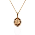 18K Yellow Gold Spinning Dharma Pendant | Diamond Accents and Rotating Base(Pendant Only) - Image 2