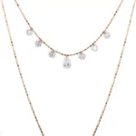 ​​18K Yellow Gold Lab Diamond Choker | 7-Stone Lab Diamond Necklace with Pear-cut Center​ - Image 2
