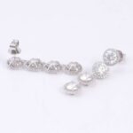 *round moissanite halo linear earrings - Image 2