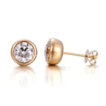 Classic Round Diamond Studs | Round-Cut Lab Diamond Earrings in 18K Yellow Gold(Earring backs not included) - Image 2