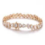 *Mix-Shaped Moissanite Tennis Bracelet Fancy Cut Geometric Style - Image 2