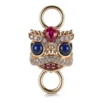 Fortune Lion Universal Buckle | Lion Dance Head Pendant with Ruby & Diamonds(pendant only)